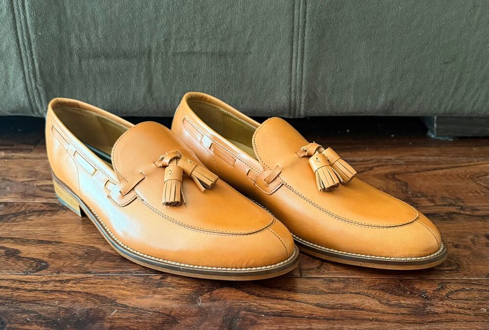 $950 NIB Nettleton Whiskey Leather Timeless Tassel Shoes Slip Ons Loafers 10